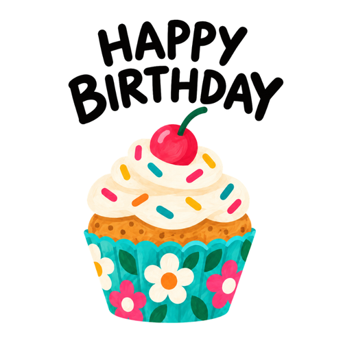 Big Happy - Happy Birthday – Colourful Cupcake Card