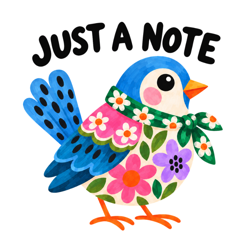 Big Happy - Just a Note – Colourful Bird Greeting Card