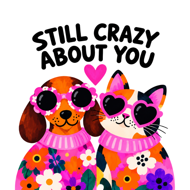 Big Happy - Still Crazy About You – Dog & Cat Greeting Card