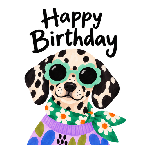 Big Happy - Happy Birthday Dalmatian Greeting Card