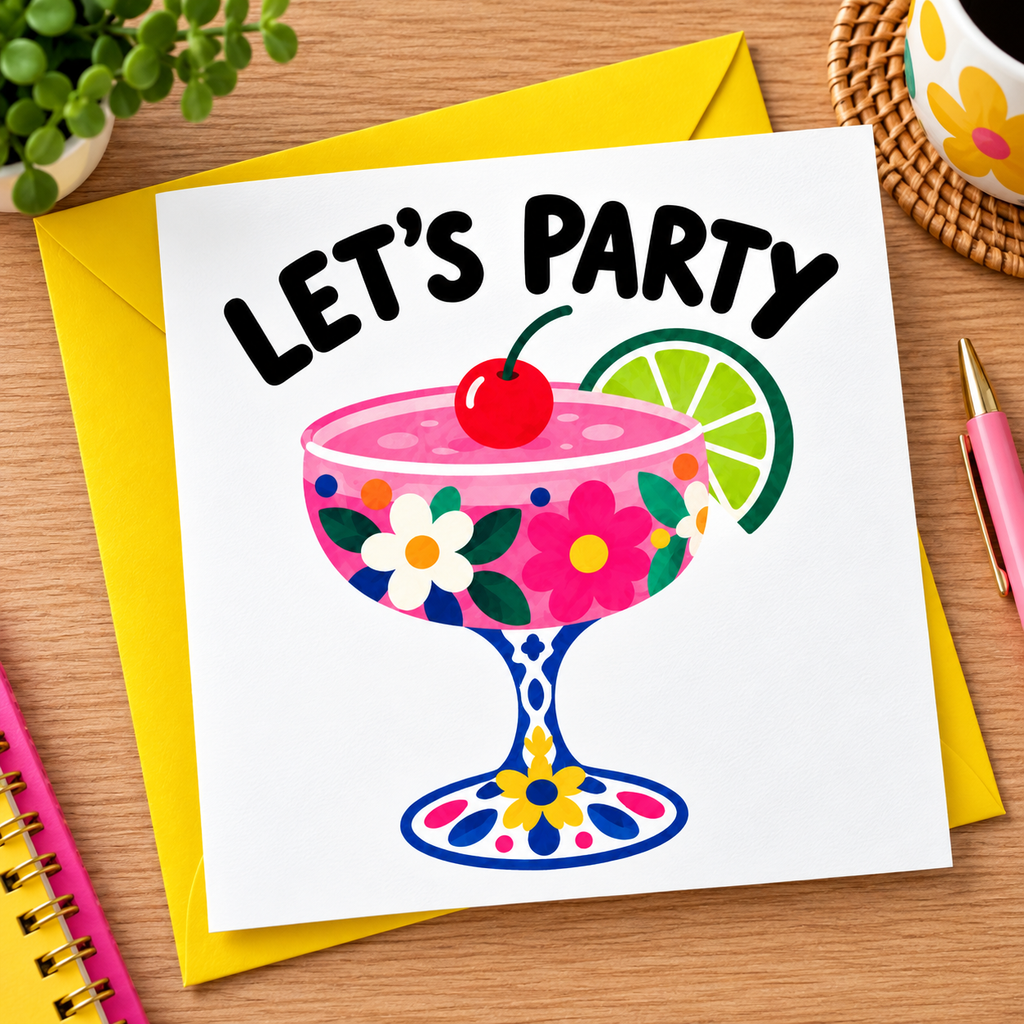 Big Happy - Let’s Party – Cocktail Celebration Card