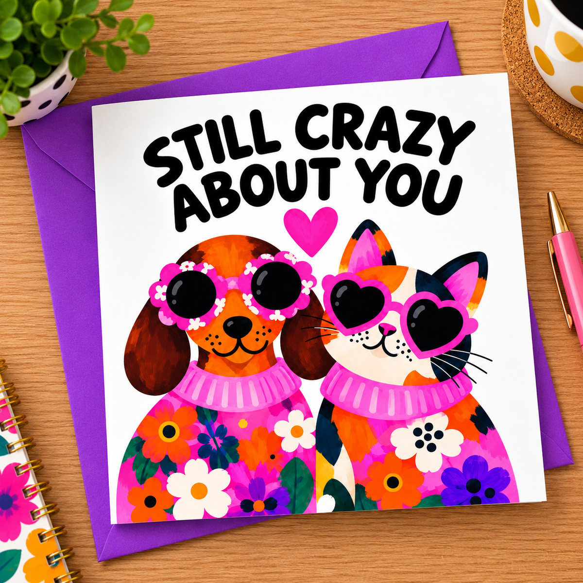 Big Happy - Still Crazy About You – Dog & Cat Greeting Card