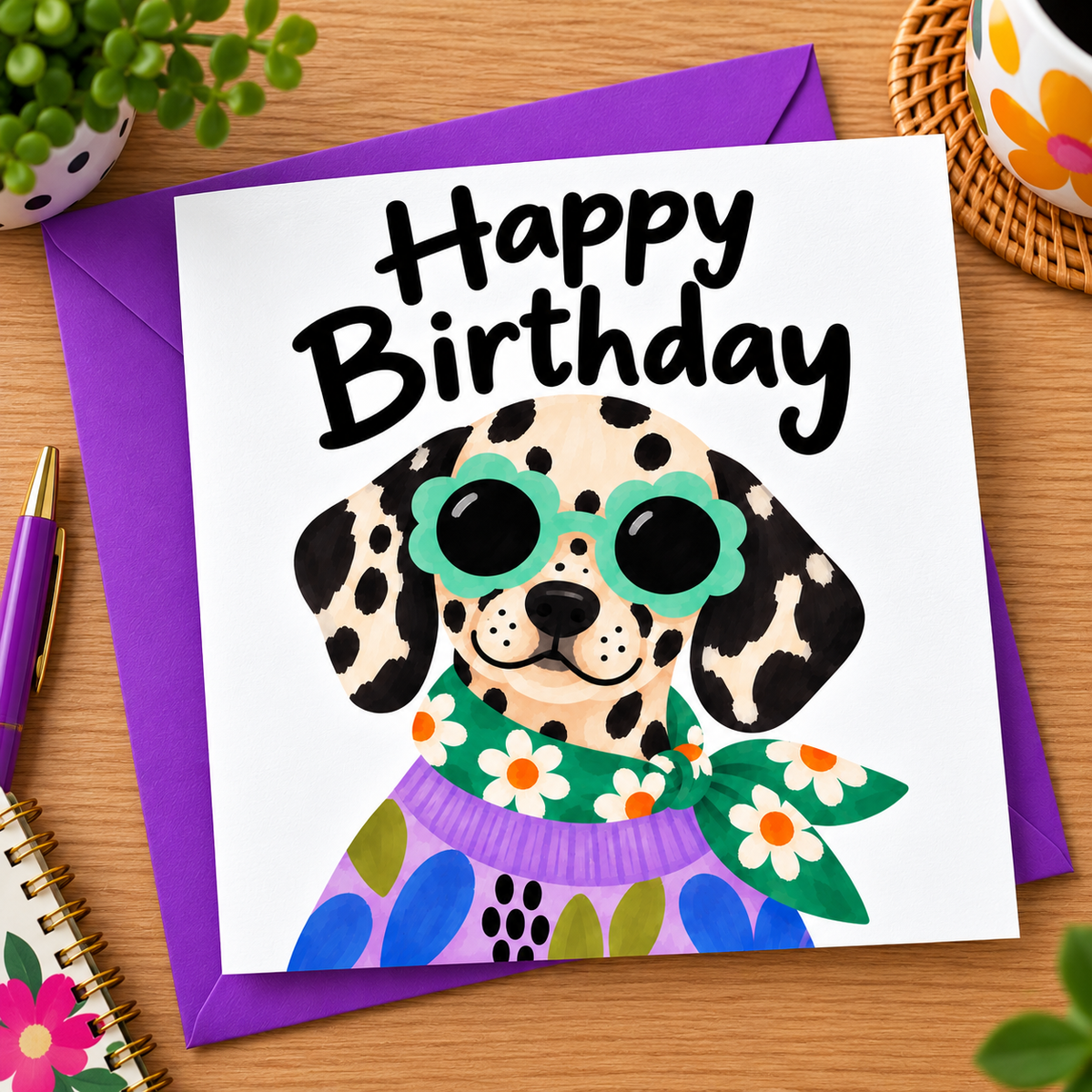 Big Happy - Happy Birthday Dalmatian Greeting Card