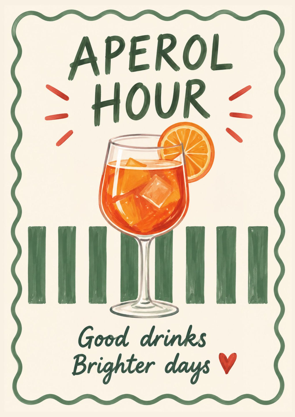 Aperol Hour Art Print – Colourful Spritz Cocktail Wall Art