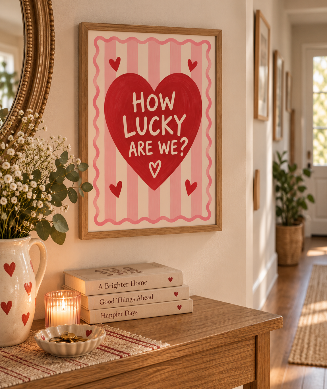 How Lucky Are We? Heart Print A5 A4 A3 Art Print