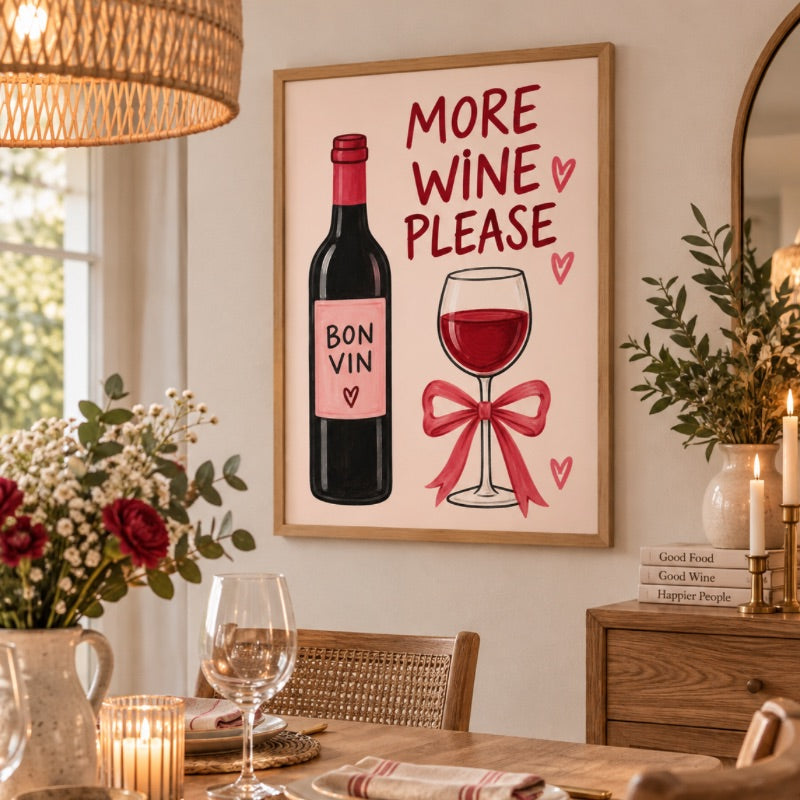 More Wine Please Art Print – Fun Wine Lover Wall Art