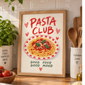 Pasta Club Art Print – Good Food Good Mood Kitchen Wall Art