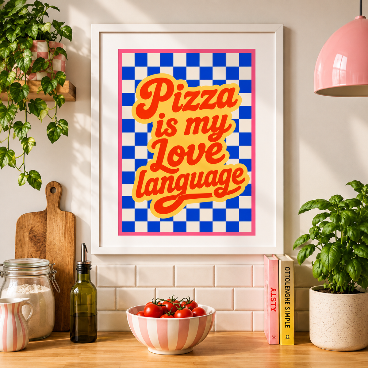 Pizza Is My Love Language Art Print – Retro Kitchen Wall Art