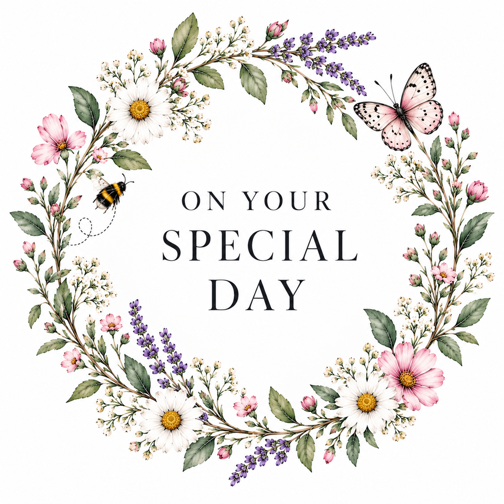 Wild Blooms On Your Special Day Card