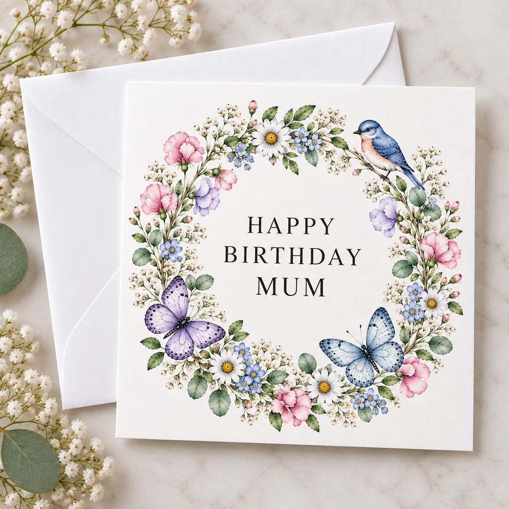 Wild Blooms Happy Birthday Mum Card