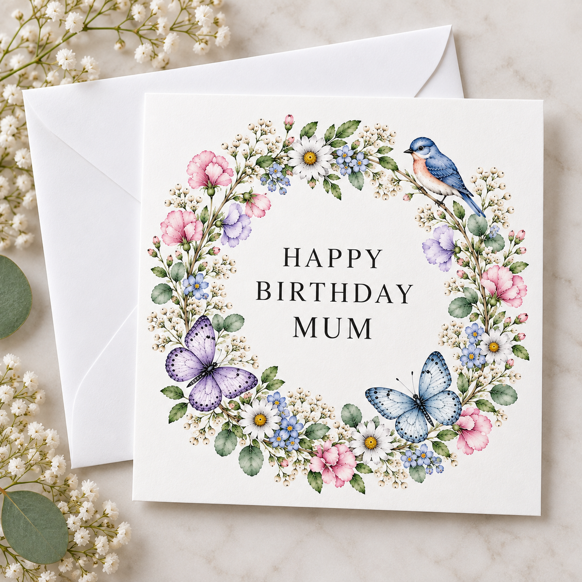 Wild Blooms Happy Birthday Mum Card