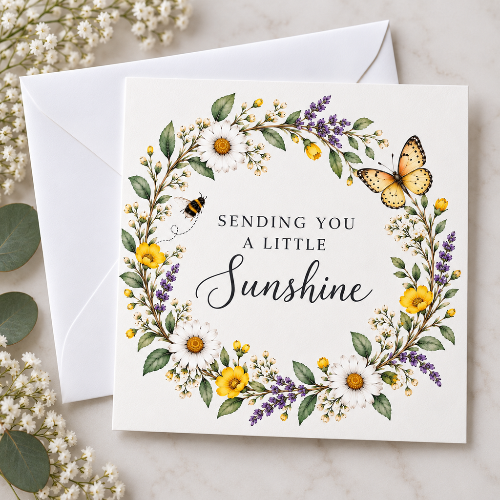 Wild Blooms Sending You a Little Sunshine Card