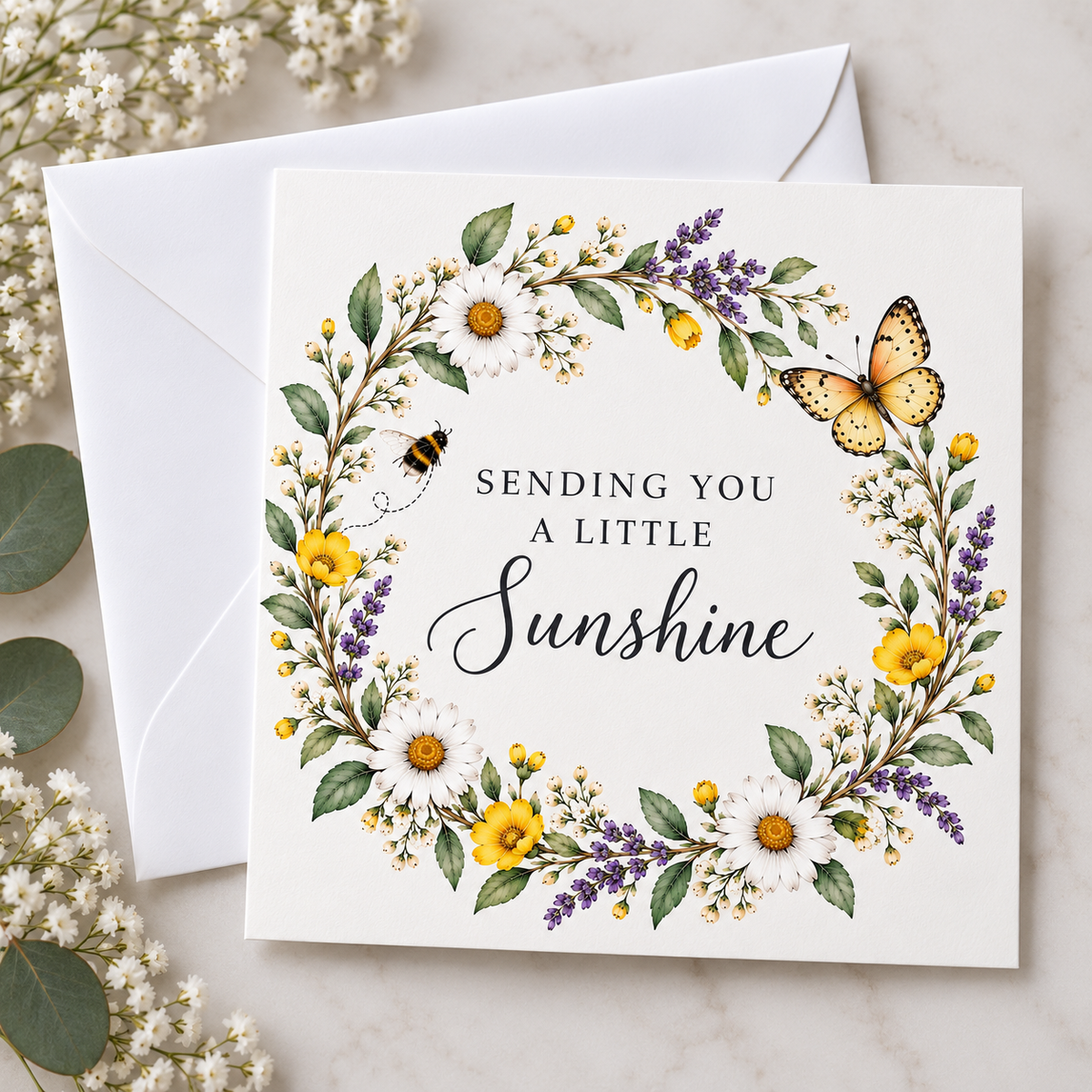 Wild Blooms Sending You a Little Sunshine Card