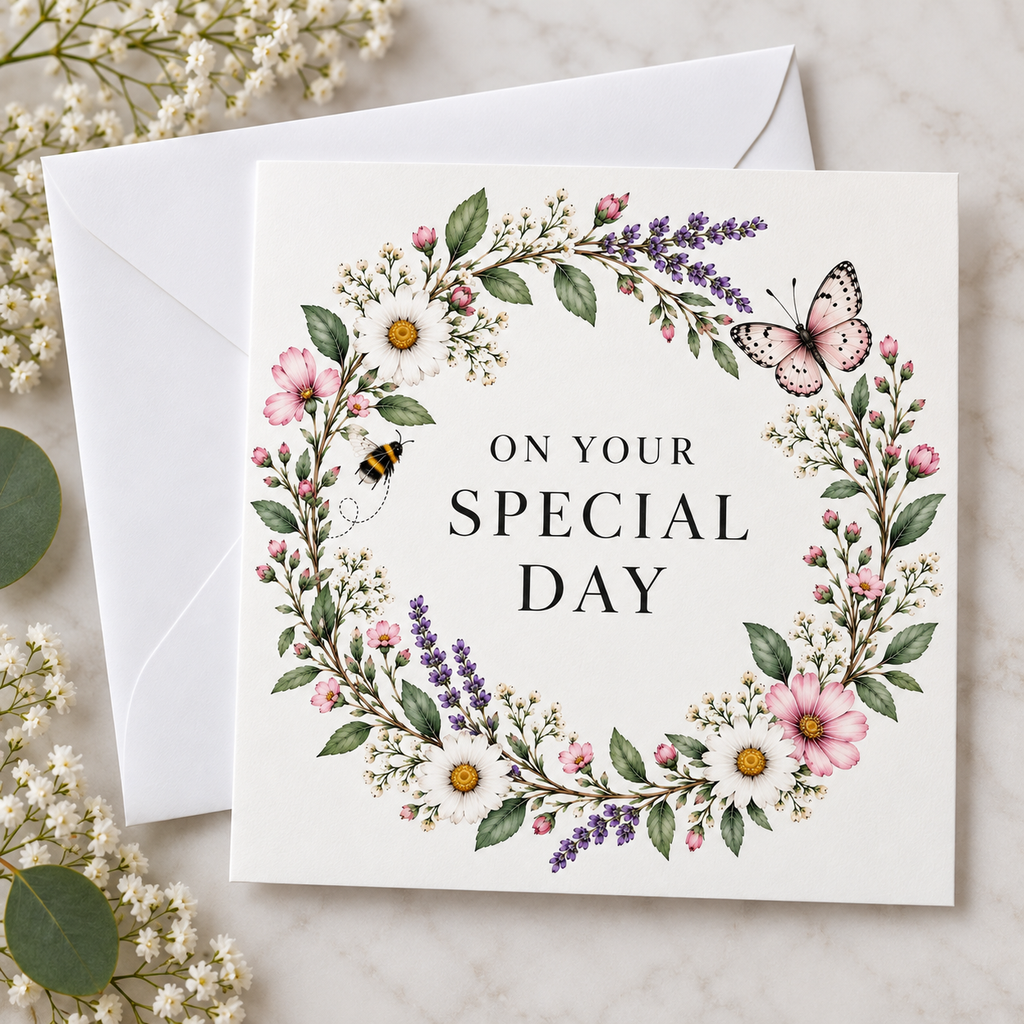 Wild Blooms On Your Special Day Card