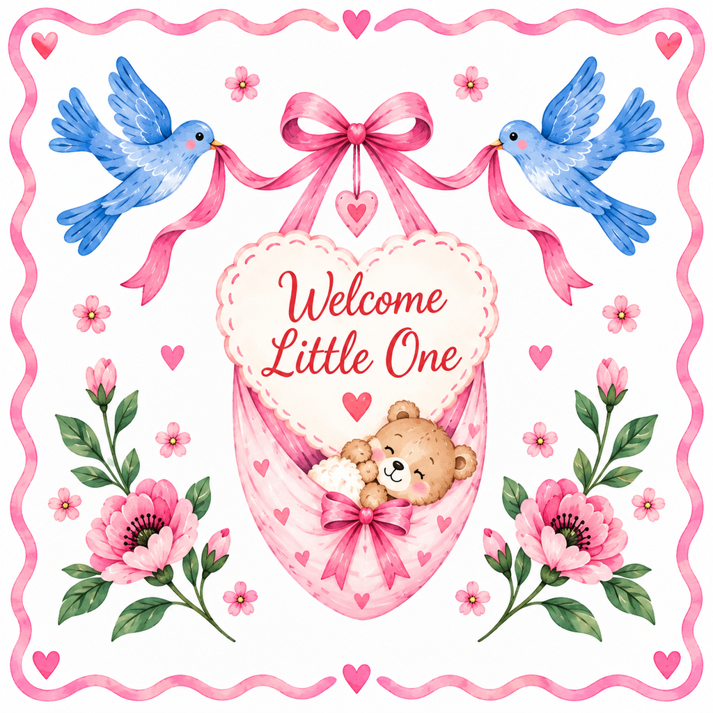 Sweet Sentiments Welcome Little One Card