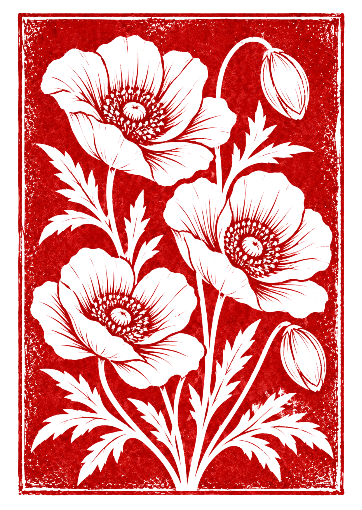 Botanical Poppy Greeting Card