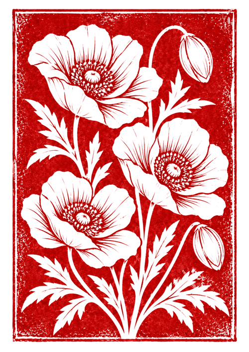 Botanical Poppy Greeting Card