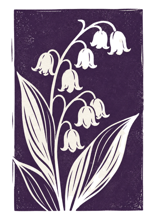 Botanical Lily of the Valley Greeting Card