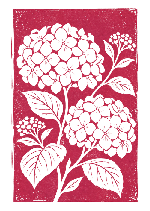 Botanical Hydrangea Greeting Card