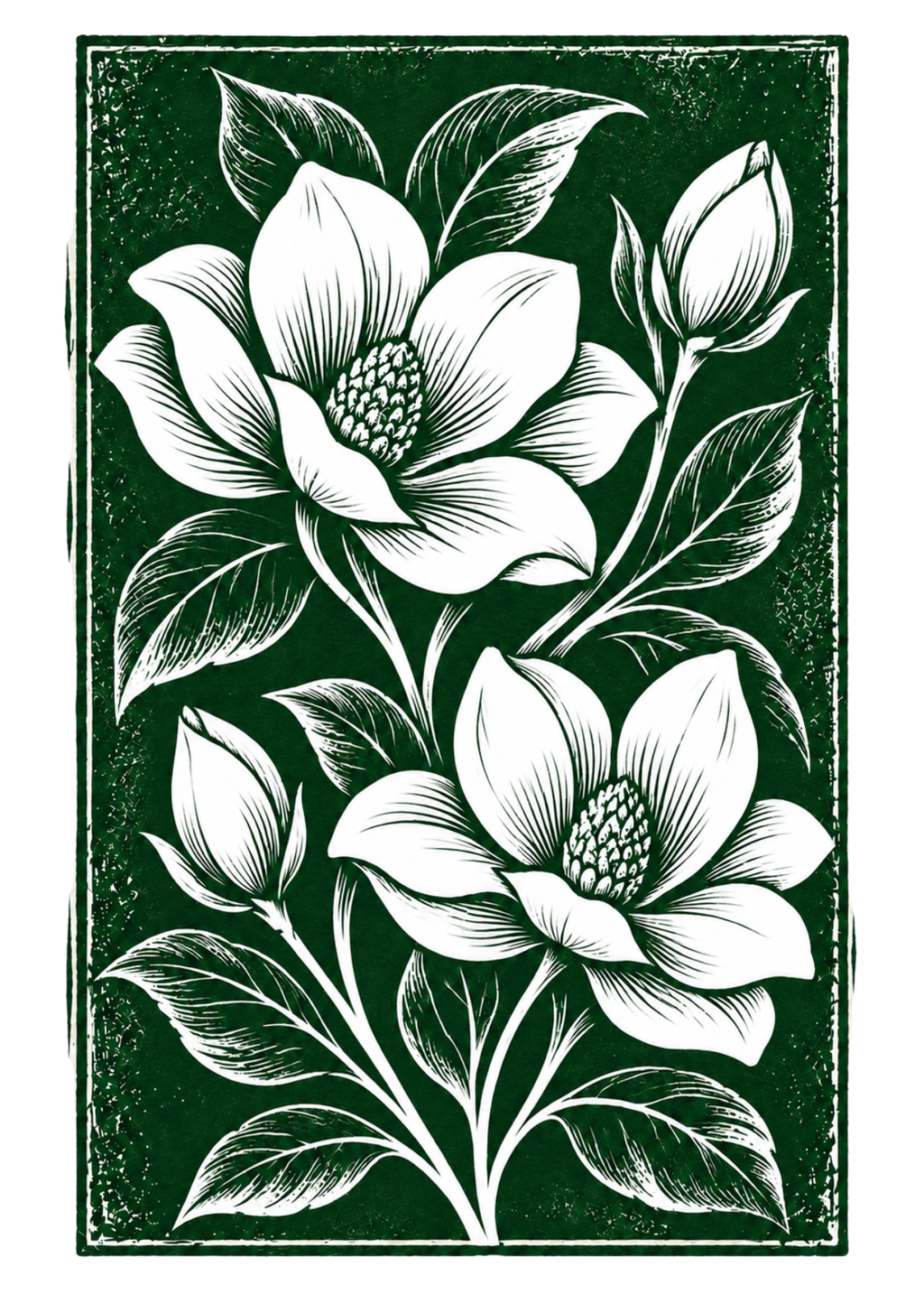 Botanical Magnolia Greeting Card