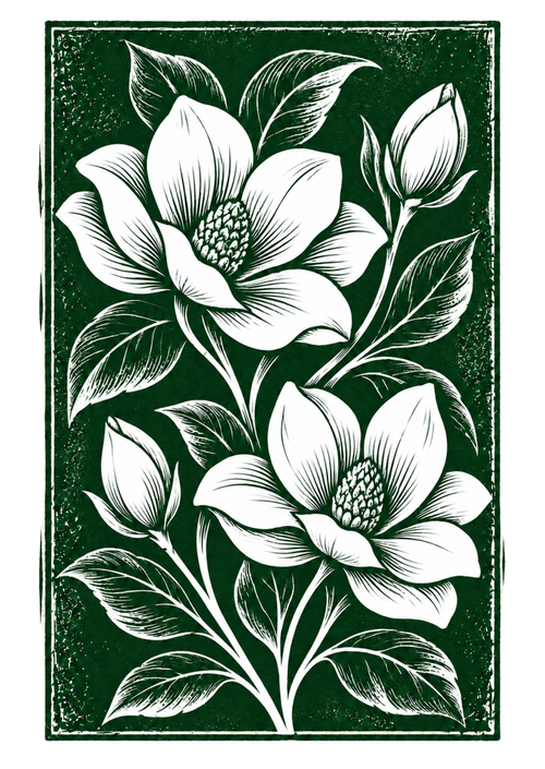 Botanical Magnolia Greeting Card