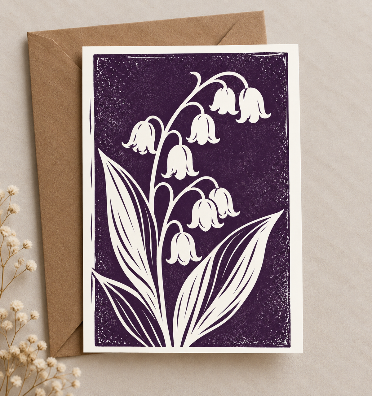 Botanical Lily of the Valley Greeting Card