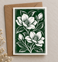 Botanical Magnolia Greeting Card