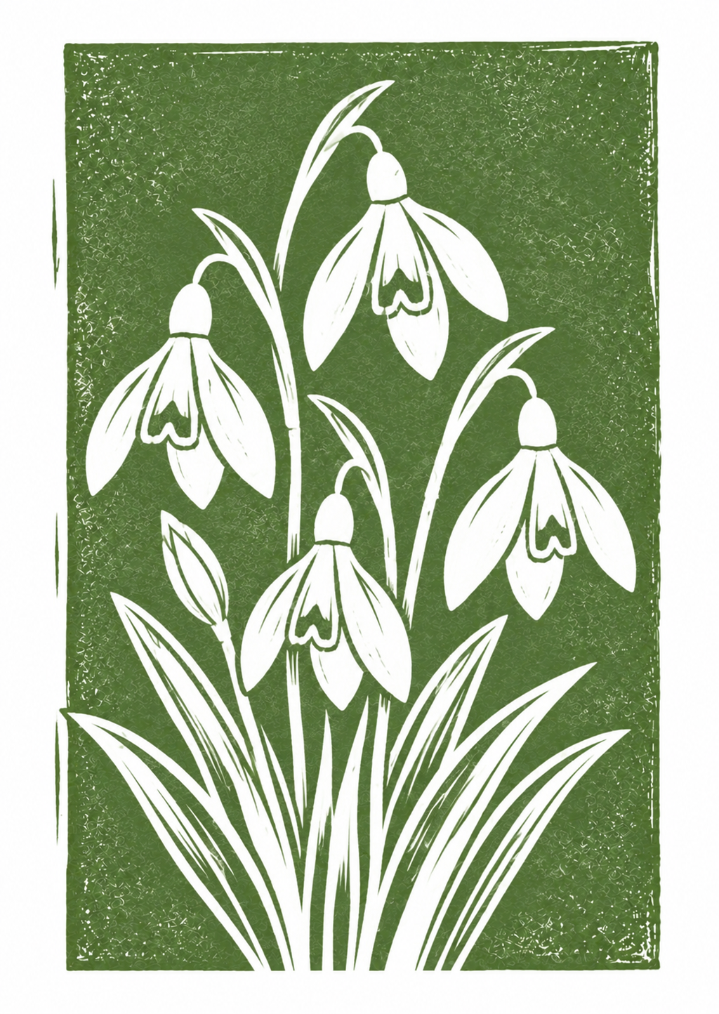Botanical Snowdrop Greeting Card