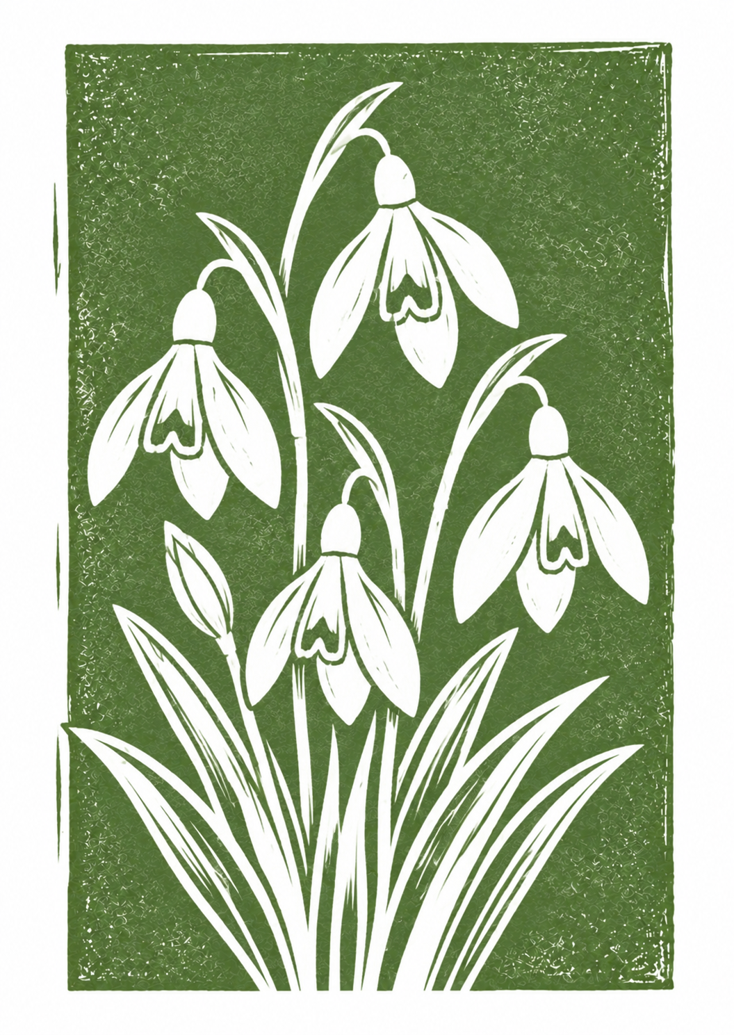 Botanical Snowdrop Greeting Card