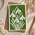 Botanical Snowdrop Greeting Card
