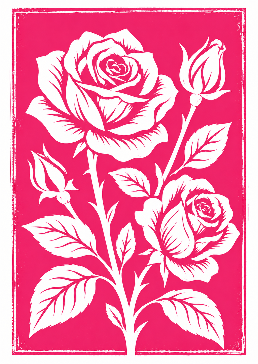 Botanical Rose Greeting Card