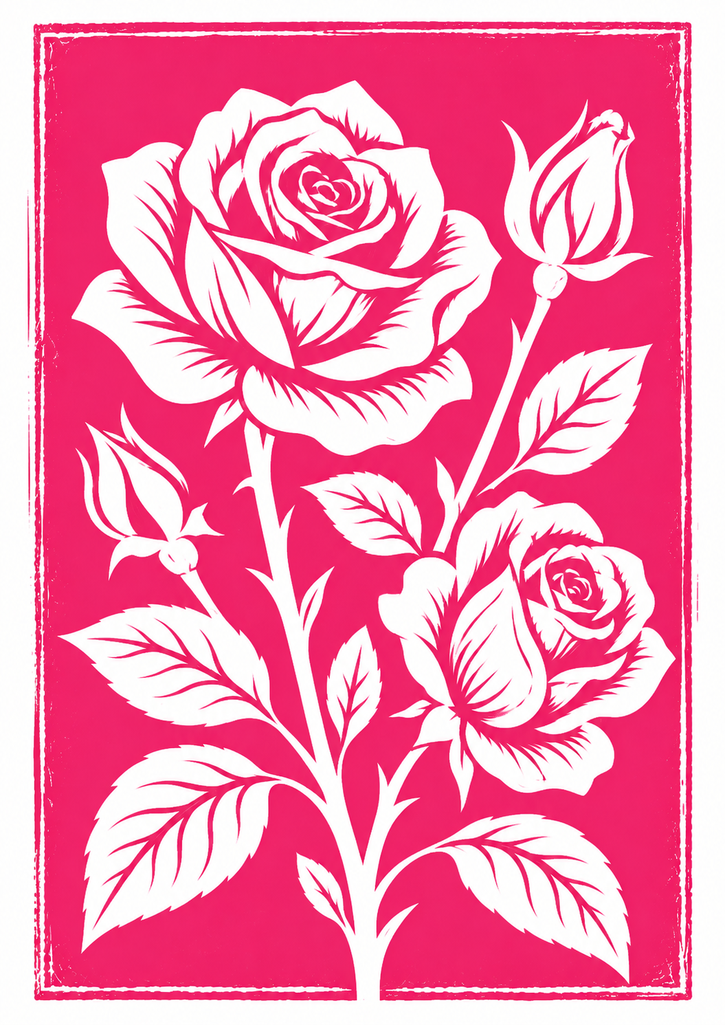 Botanical Rose Greeting Card