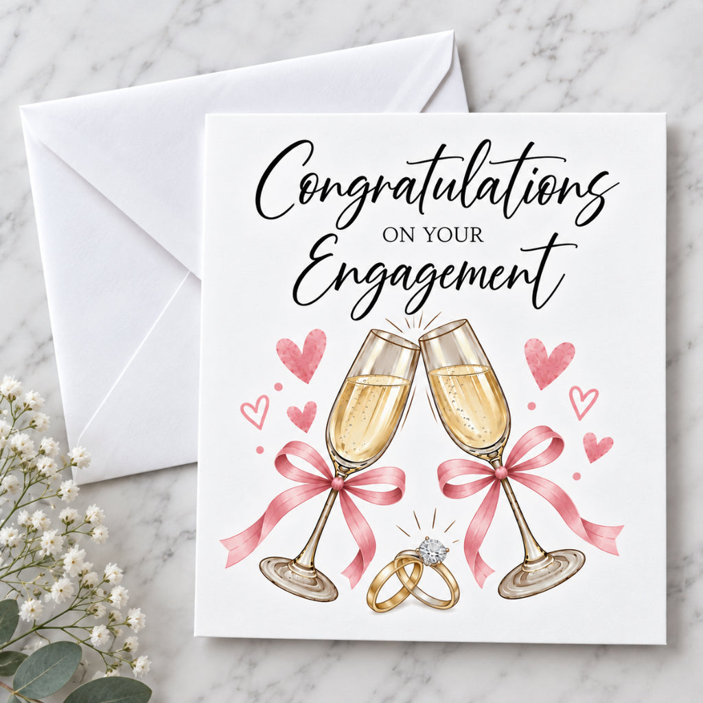 Cheers to Your Engagement Card