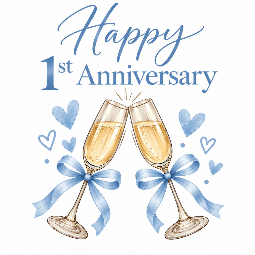 Cheers to One Year - 1st Anniversary Card