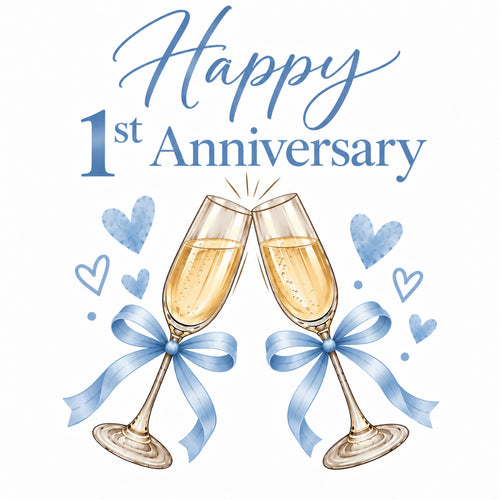 Cheers to One Year - 1st Anniversary Card