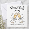 Cheers to Thirty Years - 30th Anniversary Card