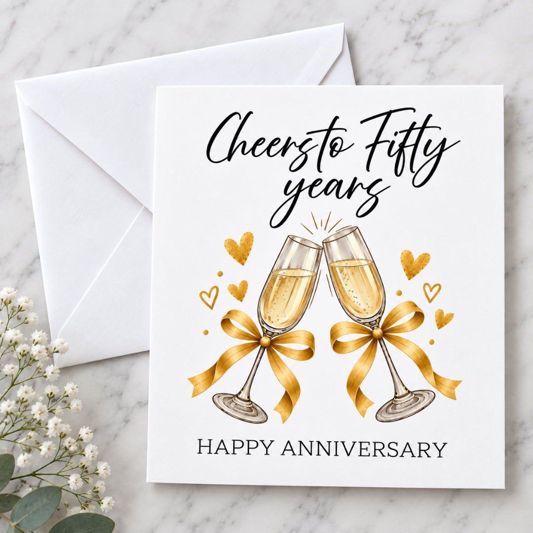 Cheers to Fifty Years -  50th Anniversary Card