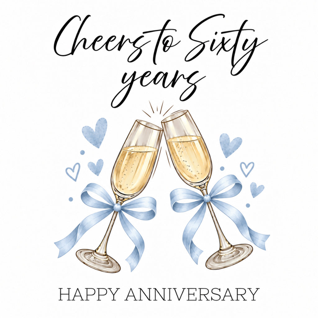 Cheers to Sixty Years -  60th Anniversary Card