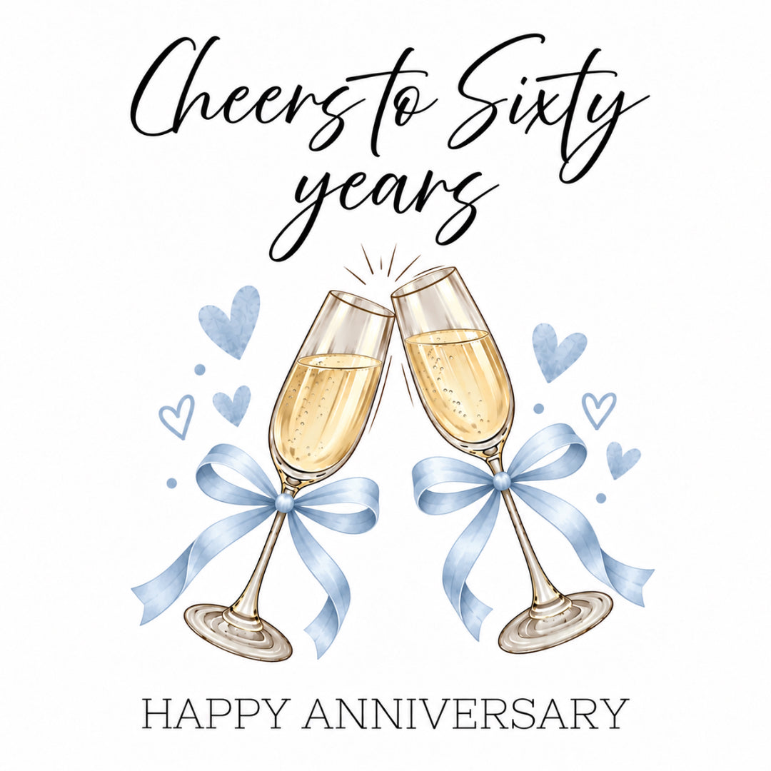 Cheers to Sixty Years -  60th Anniversary Card