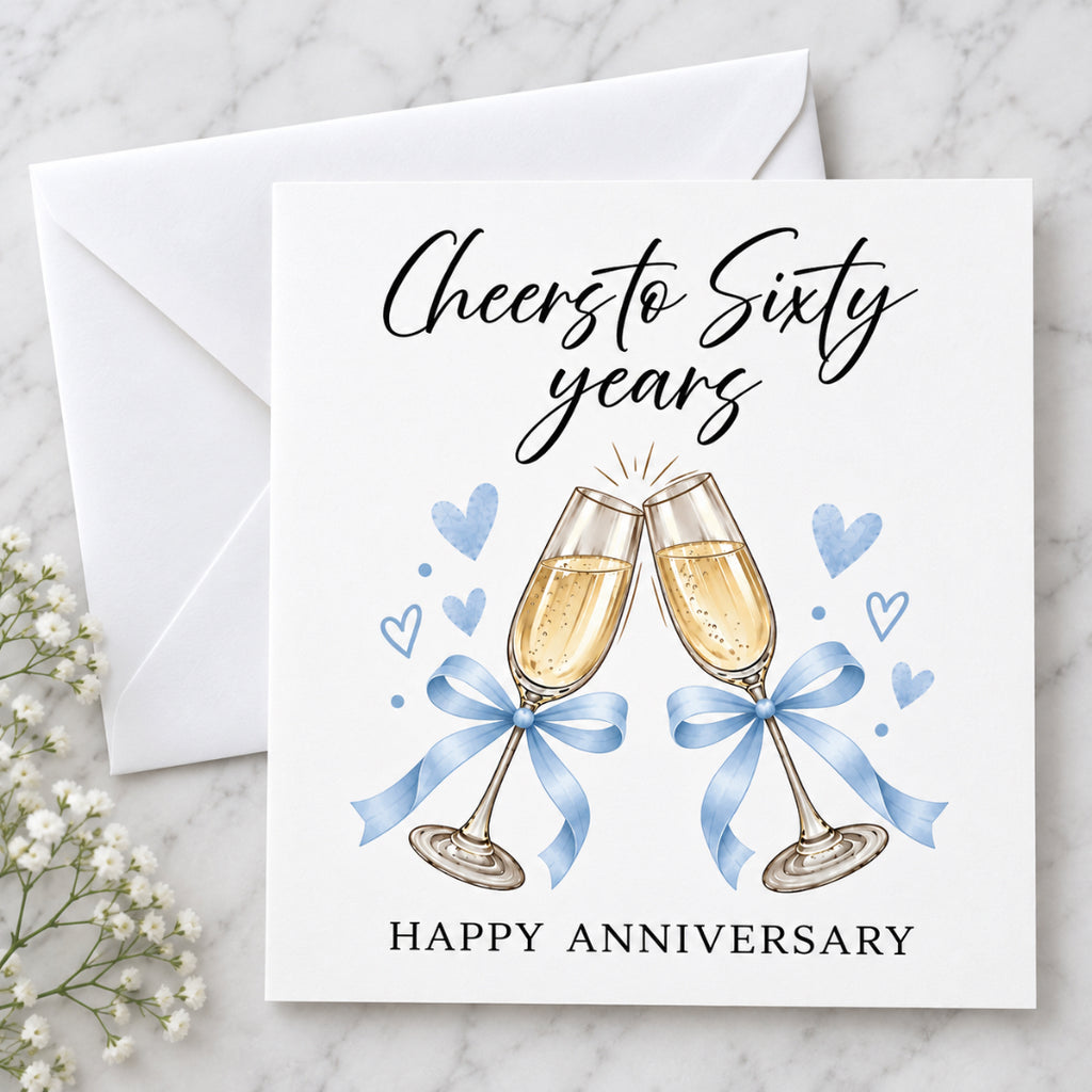 Cheers to Sixty Years -  60th Anniversary Card