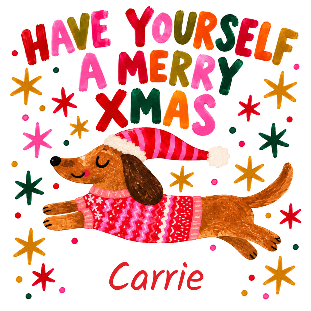 Personalised “Have Yourself a Merry Xmas” Dog Christmas Card