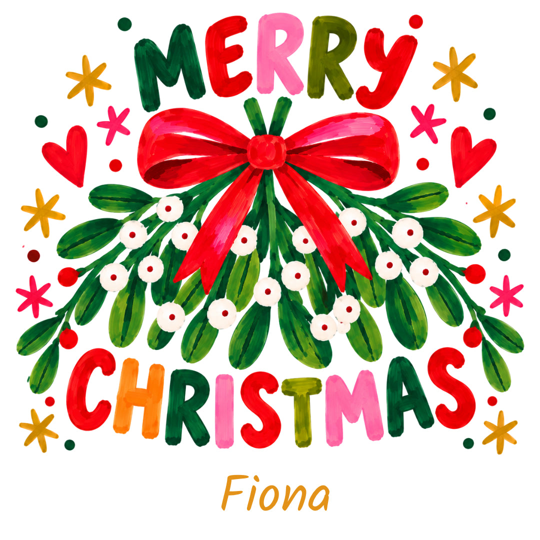 Personalised Merry Christmas Mistletoe Card