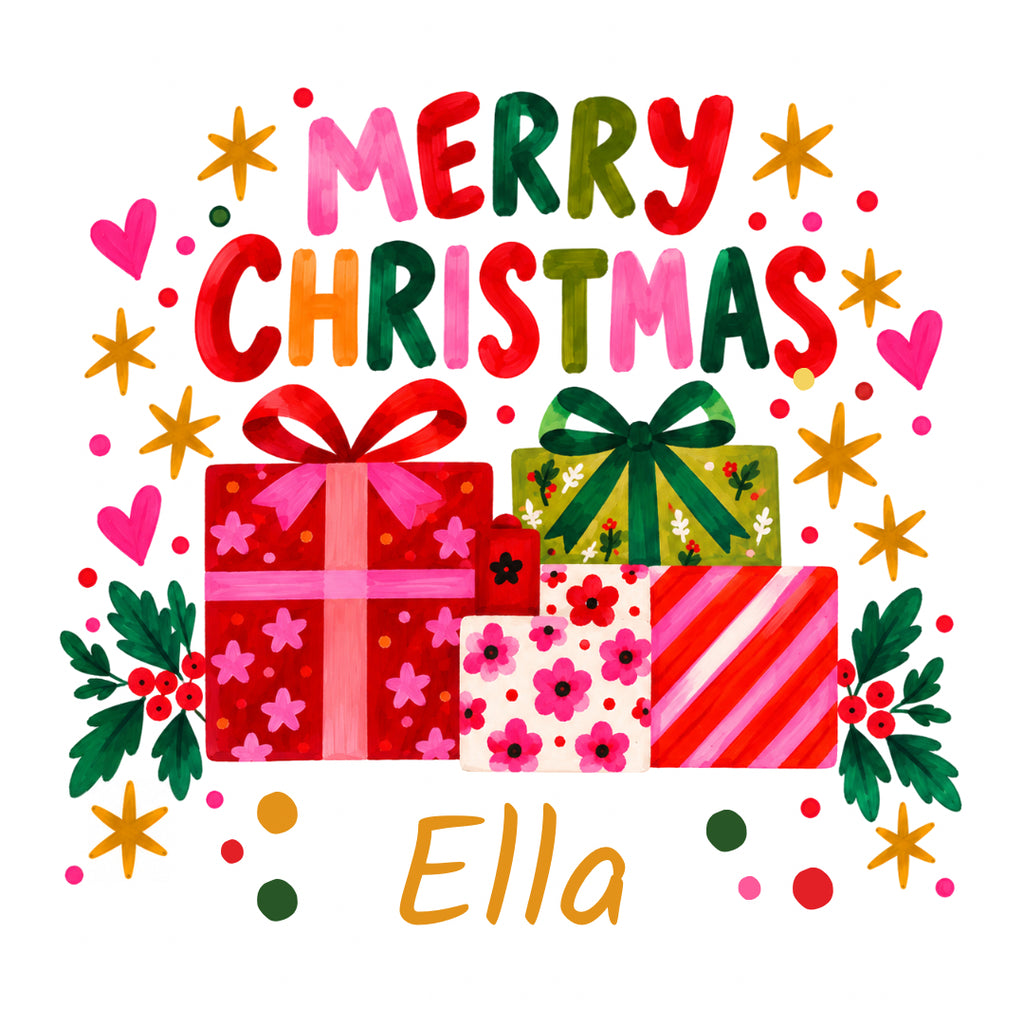Personalised Merry Christmas Presents Card