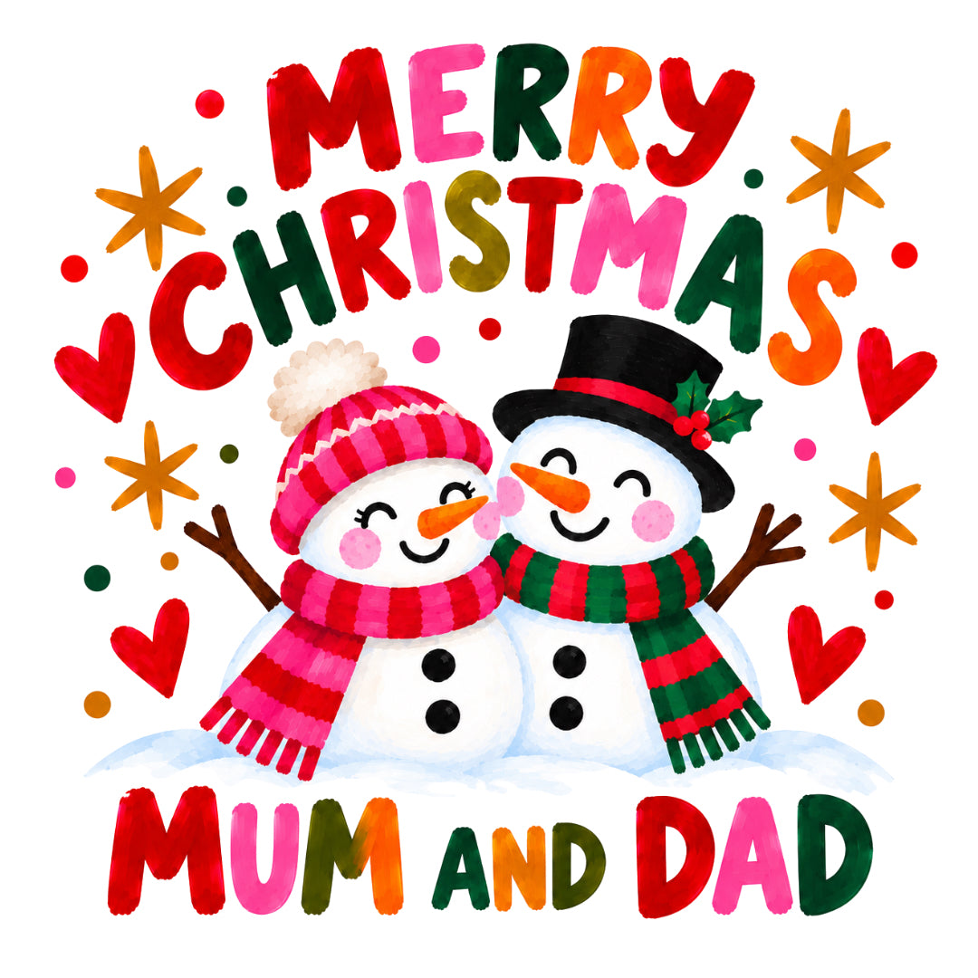 Merry Christmas Mum & Dad – Snowman Christmas Card