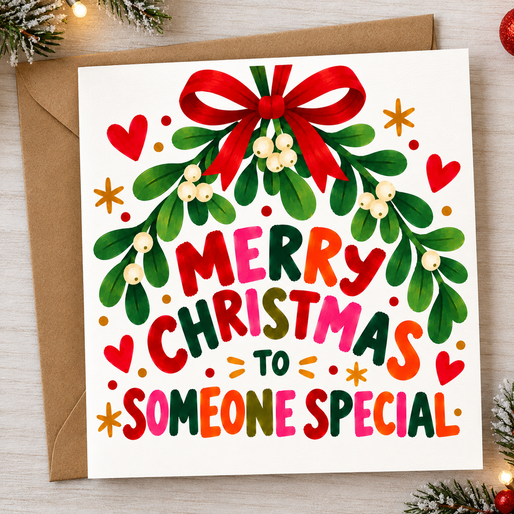 Merry Christmas to Someone Special – Mistletoe Christmas Card