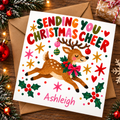 Personalised Reindeer Christmas Card – Sending You Christmas Cheer