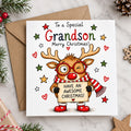 Grandson Christmas Card – Fun Reindeer Design