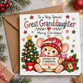 Great Granddaughter Christmas Card – Cute Festive Mouse Design