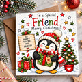 To a Special Friend Christmas Card – Cute Penguin Design