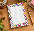 Thistle & Bell Collection - Country Posy A6 Note Pad, To Do List